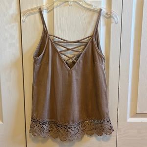 Tan Suede Top, XS